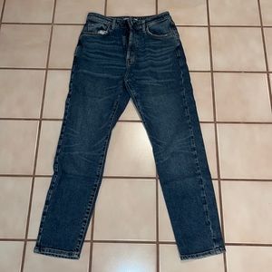 Medium denim straight leg jeans